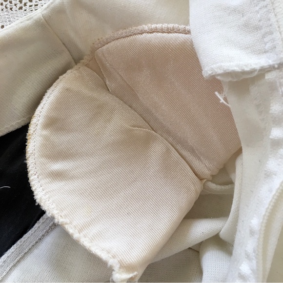 Vintage wool blend Tradition Sears cream and navy blue batwing midi dress size 8 - Picture 7 of 16